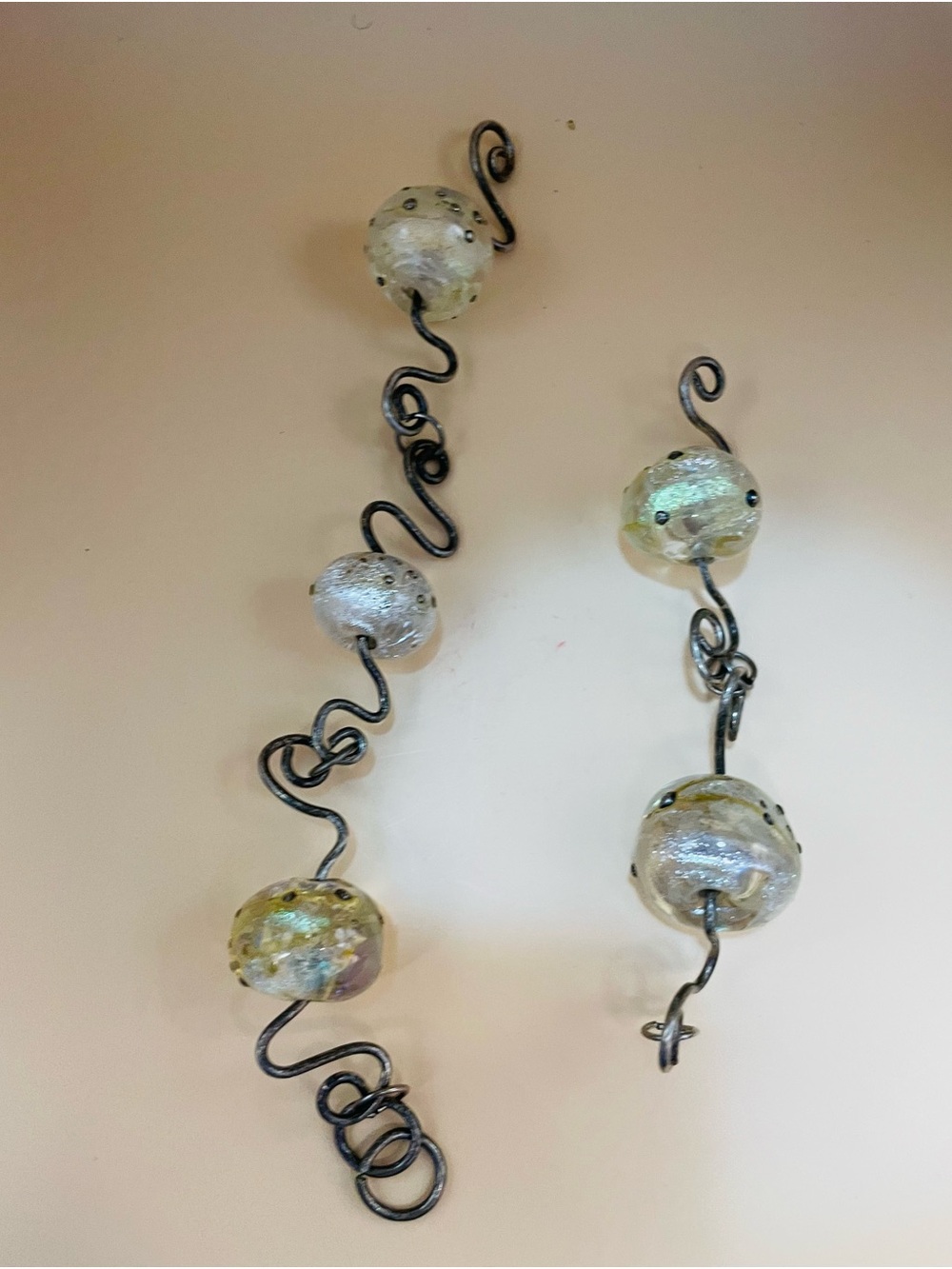 Lampwork Glass Beads Destash Lot – Broken Wire-Wrapped Bracelet for Repair